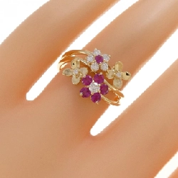 Nhẫn ruby K18YG hoa 0.40CT 667476