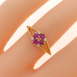 Nhẫn ruby K18YG hoa 0.28CT 672476