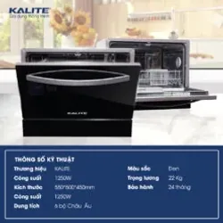 🍽️ Máy rửa bát KALITE KDW9141 – Dung tích lớn, công suất mạnh, sạch bong dầu mỡ 782008