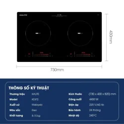 Bếp từ đôi KALITE KDI72 mặt kính sang trọng an toàn dễ vệ sinh 783560