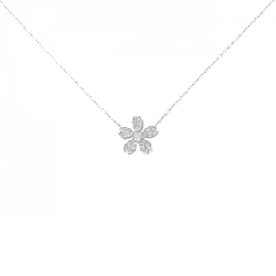 K18WG Hoa Kim Cương Dây Chuyền 0.24CT - Hàng hiệu Chính Hãng