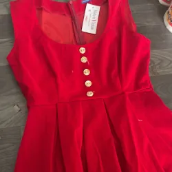 Sét váy đỏ sơ mi trắng  793087