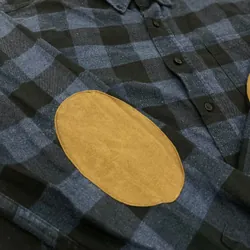 Áo sơ mi xanh caro có đáp gấu tay Pazini slimfit size 42 729086