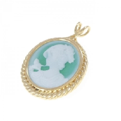 K18YG Mặt dây chuyền ngọc bích - Hàng hiệu Authentic