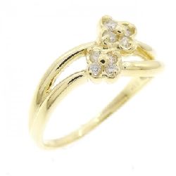 Nhẫn kim cương K18YG hoa 0.10CT