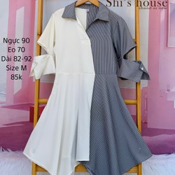 Đầm trắng phối sọc size M 140176