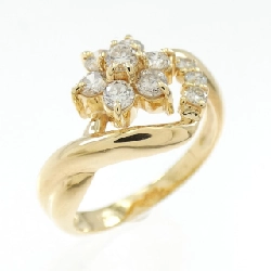 Nhẫn kim cương hoa K18YG 0.50CT