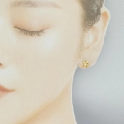 Bông tai kim cương hoa K18YG 0.10CT - Hàng hiệu chính hãng 871815