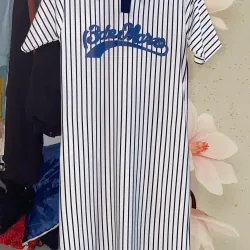 Trang phục thời trang nữ váy sơ mi, đầm phối áo đen, váy dài 973736