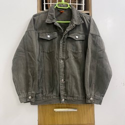 Áo khoác jean xanh rêu xám size L 154230