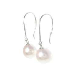 K18WG Bông tai ngọc trai Akoya 8.1mm - Hàng hiệu Chính hãng 871202