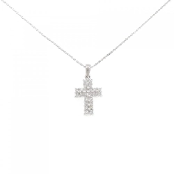 K18WG Dây chuyền kim cương chéo 0.50CT - Hàng hiệu Authentic