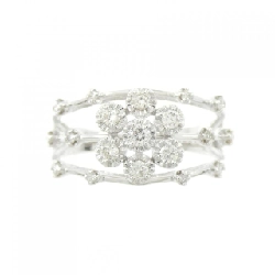 Nhẫn kim cương hoa K18WG 0.25CT 672057