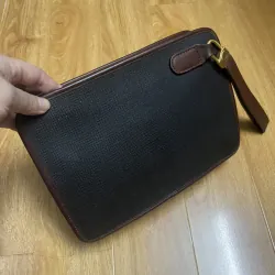 Clutch nam hiệu da thật phối canvas 2hand 1002006