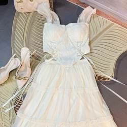 Đầm corset công chúa phối voan xếp tầng – Freesize 443464