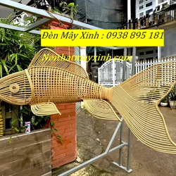 Xưởng làm đèn mây hình cá độc đáo, đèn cá bằng mây tre đan 551292