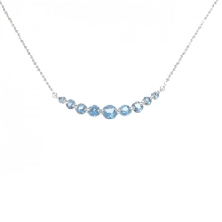 K18WG Blue Topaz Necklace - Hàng hiệu Authentic