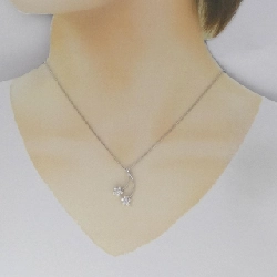 K18WG Hoa Hồng Kim Cương Dây Chuyền 0.03CT - Hàng hiệu Chính hãng 862132