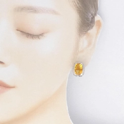 K18WG Bông tai Citrine - Hàng hiệu Chính hãng 870670