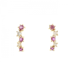 K18YG Bông tai Ruby - Hàng hiệu Chính hãng