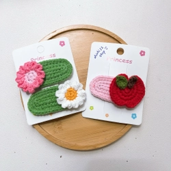 (New) Combo 03 kẹp tóc handmade len cho mẹ và bé