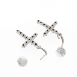 K18WG Bông tai kim cương chéo 1.00CT - Hàng hiệu chính hãng 870052