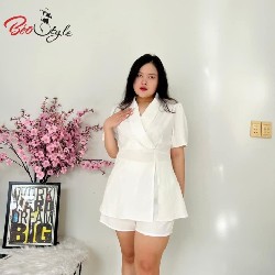 Set áo vest kèm quần short NALI SEBS021 - Kem - M