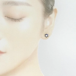 Bông tai hoa sapphire 750YG/K18YG - Hàng hiệu Authentic 871103