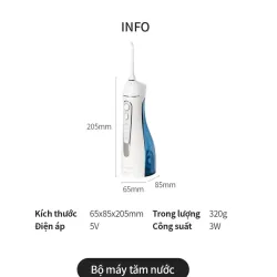 Máy tăm nước 4 chế độ dùng được răng niềng Lock&Lock Cordless Oral Irrigator 200ml 1002109