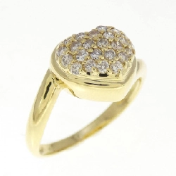 Nhẫn kim cương hình trái tim K18YG 0.31CT - Hàng hiệu Authentic