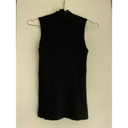 95% ** ÁO NỈ TANKTOP (SÁT NÁCH) CAO CỔ CHẤT MỀM ẤM* ĐEN* FREESIZE* TẶNG QUÀ 0Đ 591513