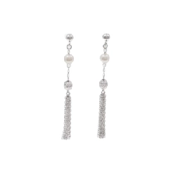 K18WG Bông tai ngọc trai Akoya 3.9mm - Hàng hiệu Chính hãng