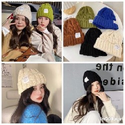 Mũ len nữ Hàn Quốc dệt kim  24171