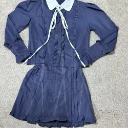 Set áo váy xanh than 1013040