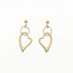 K18YG Bông tai hình trái tim - Hàng hiệu Chính hãng