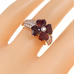 Nhẫn Garnet hình hoa × trái tim K18PG 2.84CT 667771