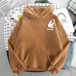 ÁO KHOÁC NỈ HOODIE LOGO THỎ CUTE NAM NỮ. CHẤT NỈ LÓT BÔNG. HÀNG Y HÌNH