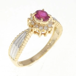 Nhẫn ruby K18YG/PT900 0.31CT