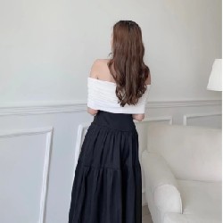 ( kèm quà tặng ) Chân Váy Midi Vintage Tầng Bảng Lưng Lớn 46541