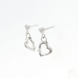 PT900 Bông tai kim cương hình trái tim 0.108CT - Hàng hiệu Chính hãng 867178