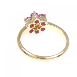 Nhẫn ruby K18YG hoa 672769