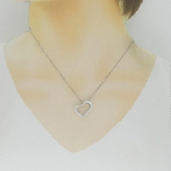 K18WG Dây chuyền kim cương hình trái tim 0.50CT - Hàng hiệu Chính hãng 860561