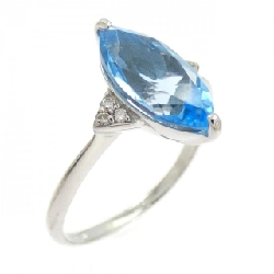 Nhẫn Blue Topaz K18WG - Hàng hiệu Chính hãng