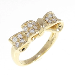 Nhẫn kim cương K18YG hình ruy băng 0.24CT