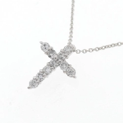 PT/K18WG Dây chuyền kim cương chéo 0.30CT - Hàng hiệu Authentic 860453