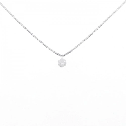 K18WG Solitaire Dây chuyền kim cương 0.10CT - Hàng hiệu Chính hãng