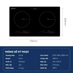 Bếp từ đôi KALITE KDI73 linh hoạt bền bỉ chịu nhiệt tốt 572234