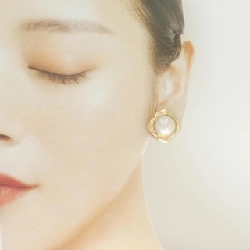 K18YG Mabe Pearl Earrings - Hàng hiệu Authentic 867468