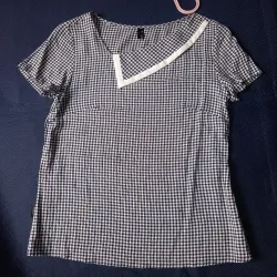 Áo sơ mi nữ kiểu size M màu tím và kẻ caro, chất liệu thô mát nhẹ Không Có Lỗi 1021133