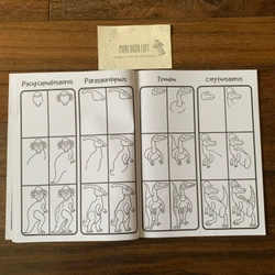 Sách tô màu ngoại văn How to Draw 101 Dinosaurs, Used, rách trang cuối 532108